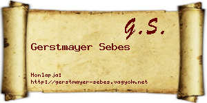 Gerstmayer Sebes névjegykártya