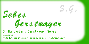 sebes gerstmayer business card